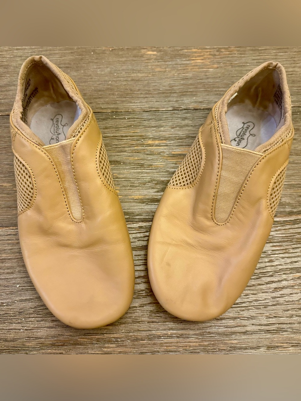Revolution Kids Tan Slip-On Jazz/ Dance Shoes